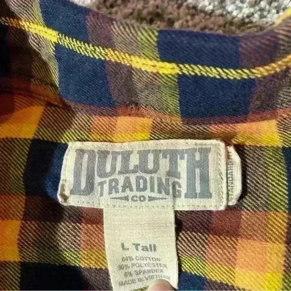 Duluth Trading Co Free Swingin Flannel Standard Fit Shirt Mens Large Tall - Picture 7 of 11